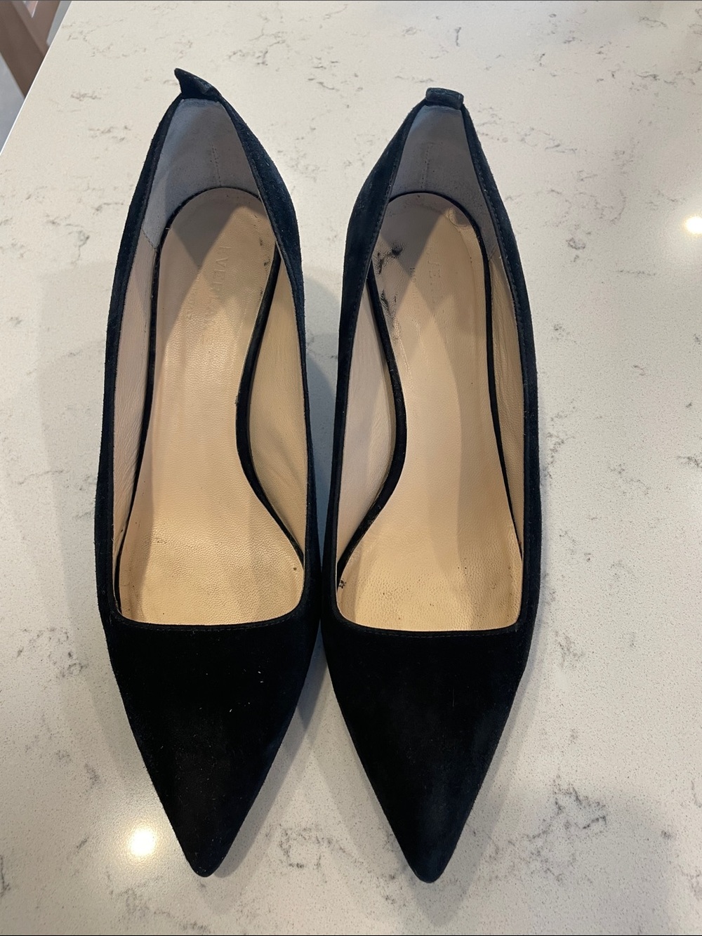 Everlane Black Pointed Toe Heeled Pumps, made in Italy. 8.5